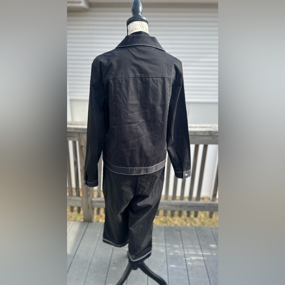 SET! MixIt Stretch Black Jacket & Wide Pants w/ Belt​​​ - Picture 3 of 11